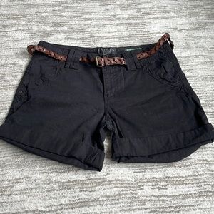 Sanctuary Clothing Black Cargo shorts with belt